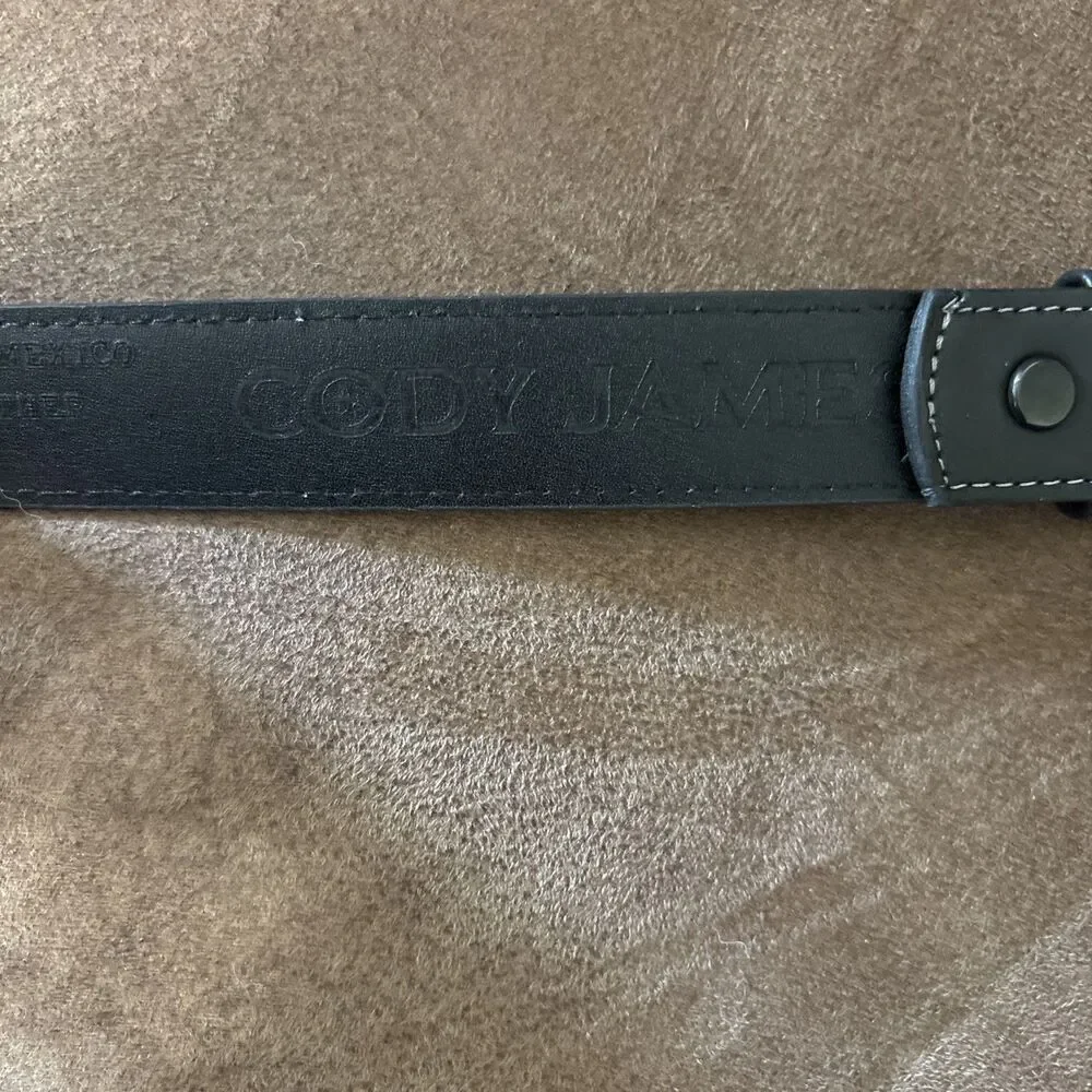 Cody James Women’s Genuine Leather Belt Black 28 Silver Buckle